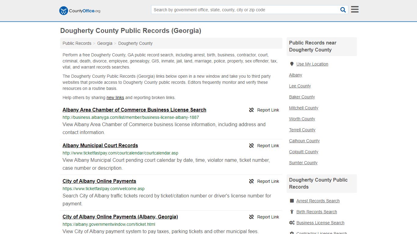 Public Records - Dougherty County, GA (Business, Criminal ...