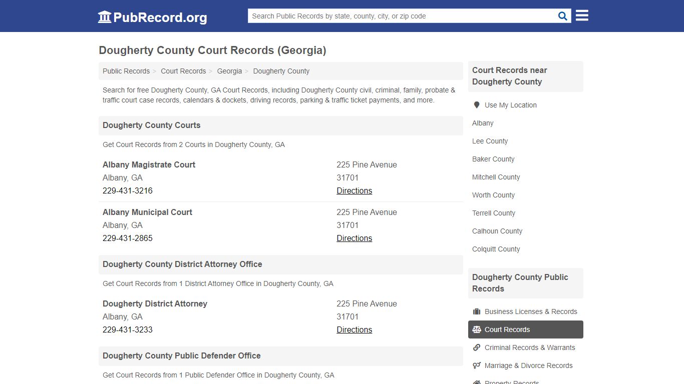 Dougherty County Court Records (Georgia) - Public Record